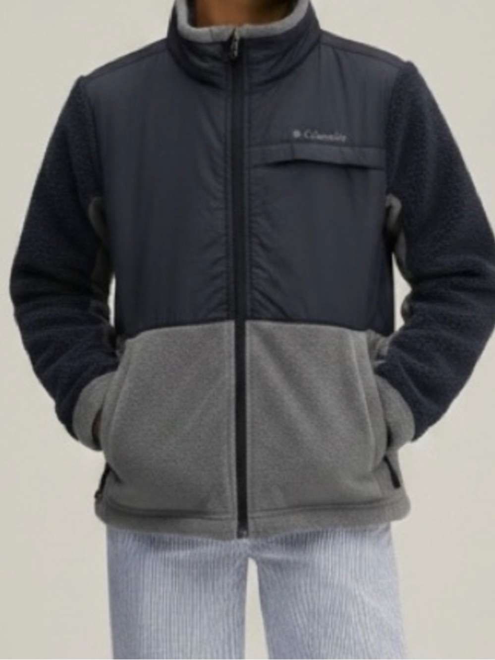 ✨2/$28✨ Columbia• Black & Gray Fleece Zip Up All Weather Jacket•S